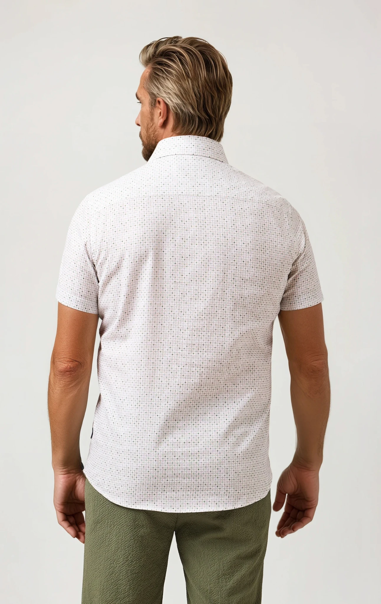 BUONASERA - Beige Heirloom Geo Linen Shirt