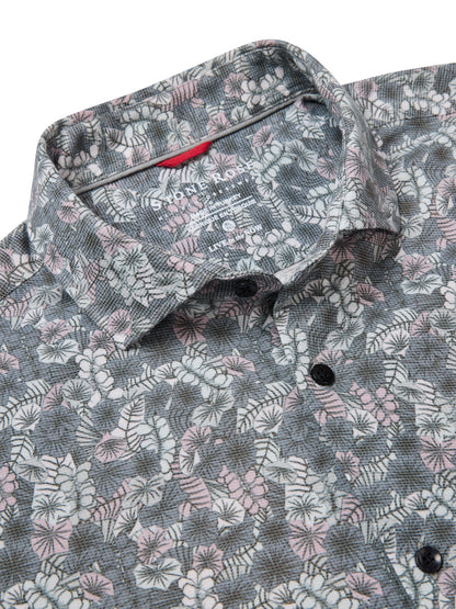 ORIGIN - Dark Pink Urban Jungle Print Shirt