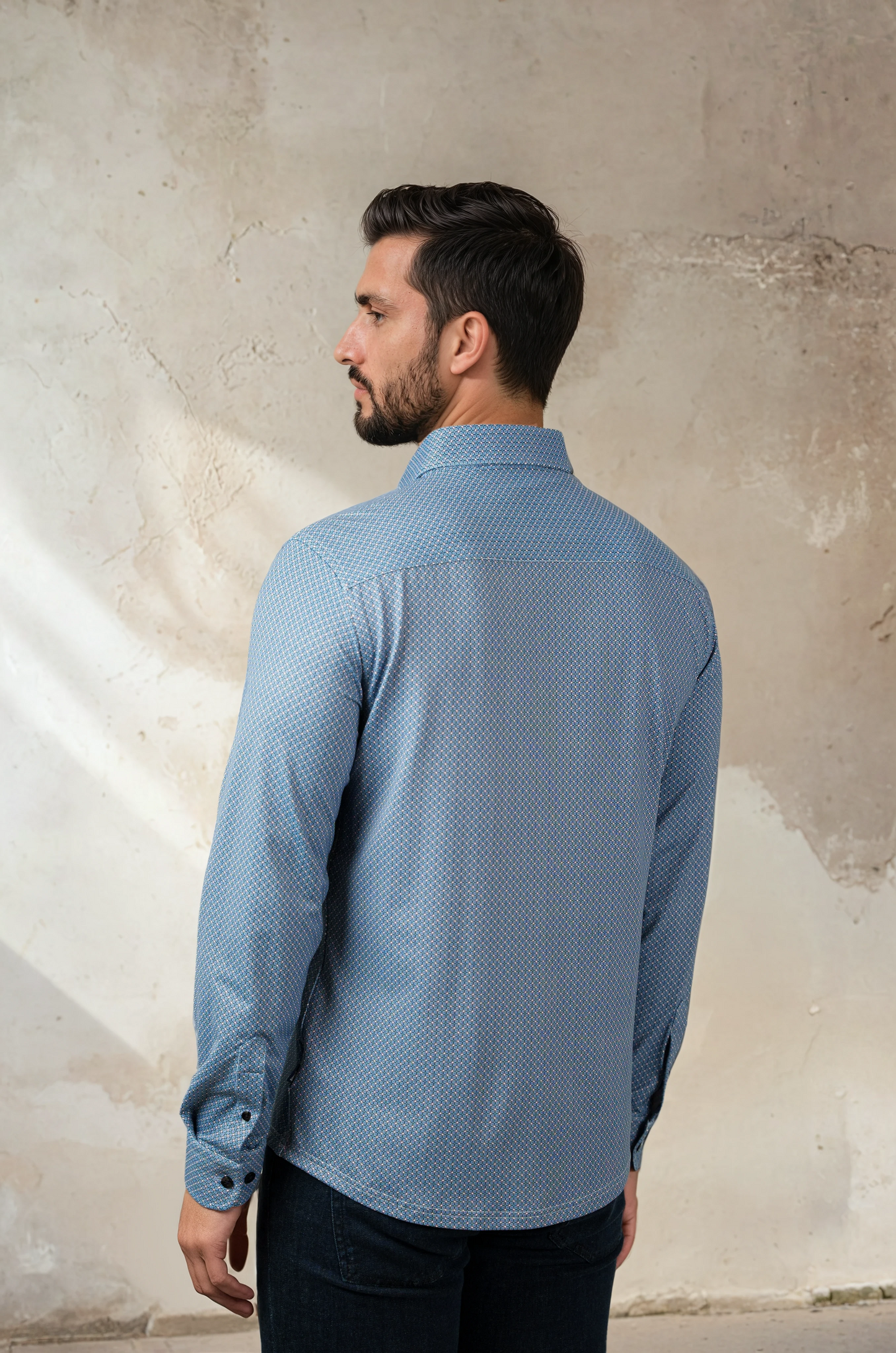 APEX - Dark Navy Interlinked Motif Shirt