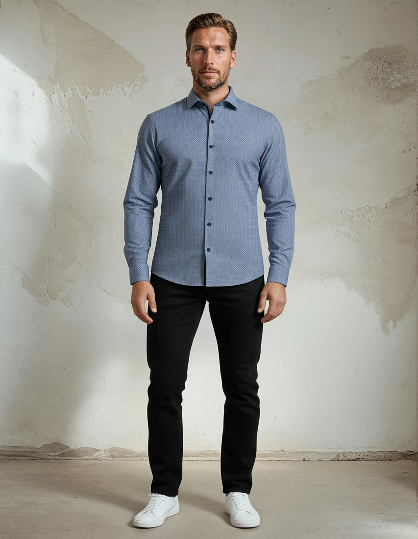 APEX - Dark Navy Interlinked Motif Shirt