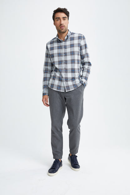 Grey Dip Dyed Jacquard Knit Shirt