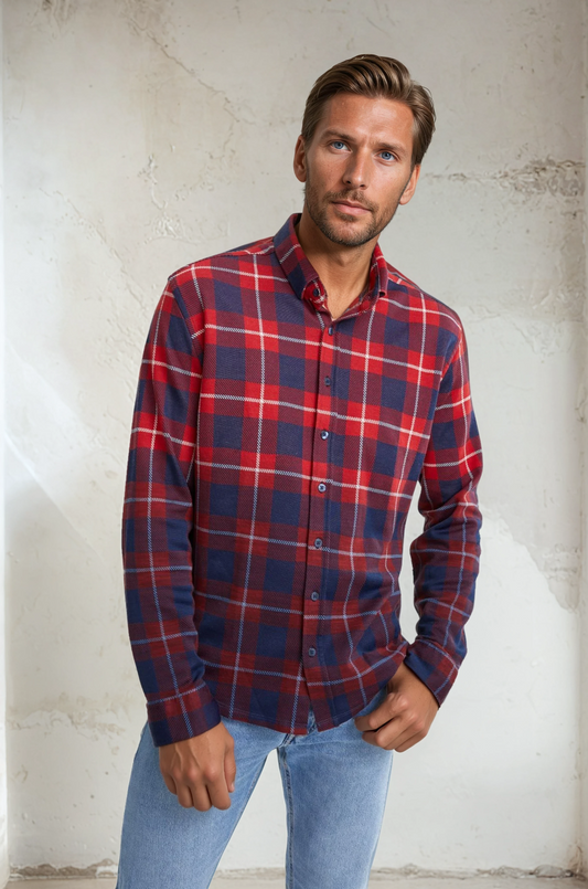 Orange Dip Dyed Jacquard Knit Shirt