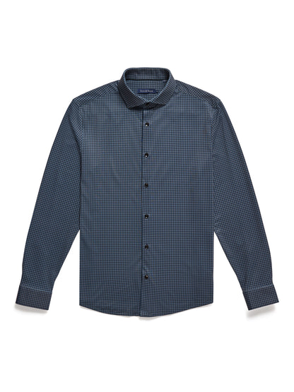 APEX -  Dark Grey Micro Houndstooth Shirt