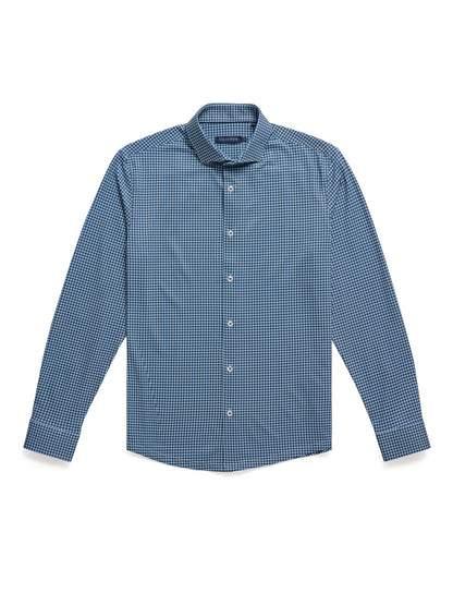 APEX - Medium Blue Micro Houndstooth Shirt