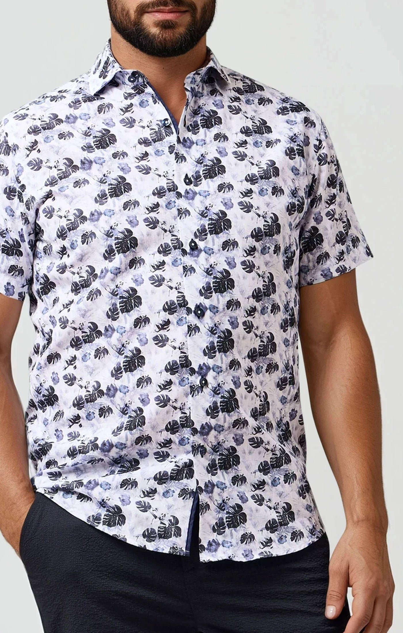 BUONASERA - Moonlit Jungle Print Linen Shirt