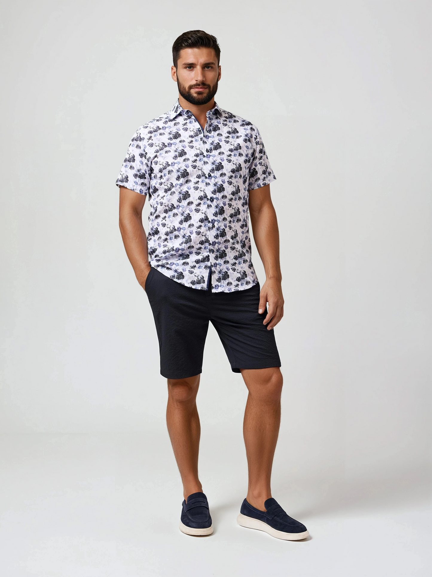 BUONASERA - Moonlit Jungle Print Linen Shirt