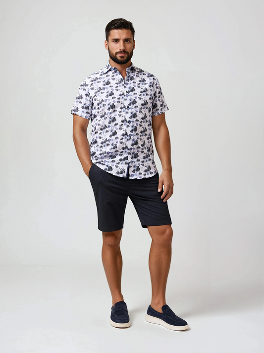 BUONASERA - Moonlit Jungle Print Linen Shirt
