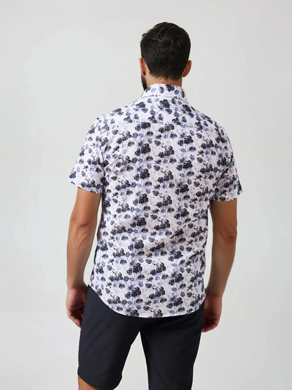 BUONASERA - Moonlit Jungle Print Linen Shirt