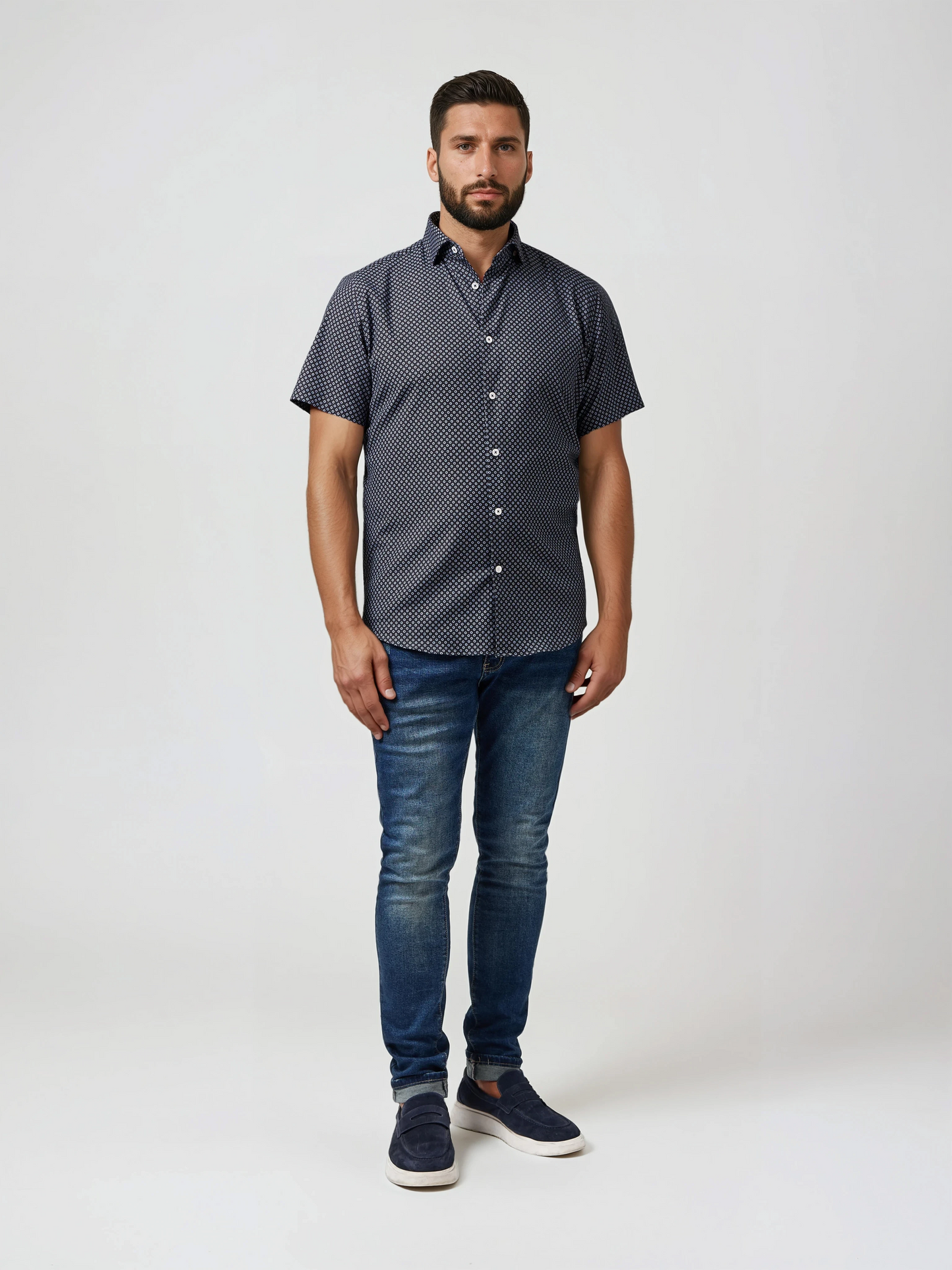 NOVA - Dark Navy Mini Flower Print