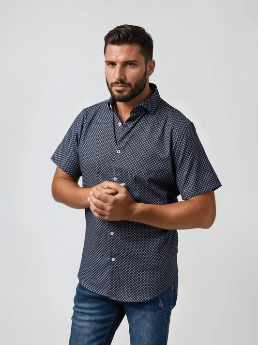 NOVA - Dark Navy Mini Flower Print