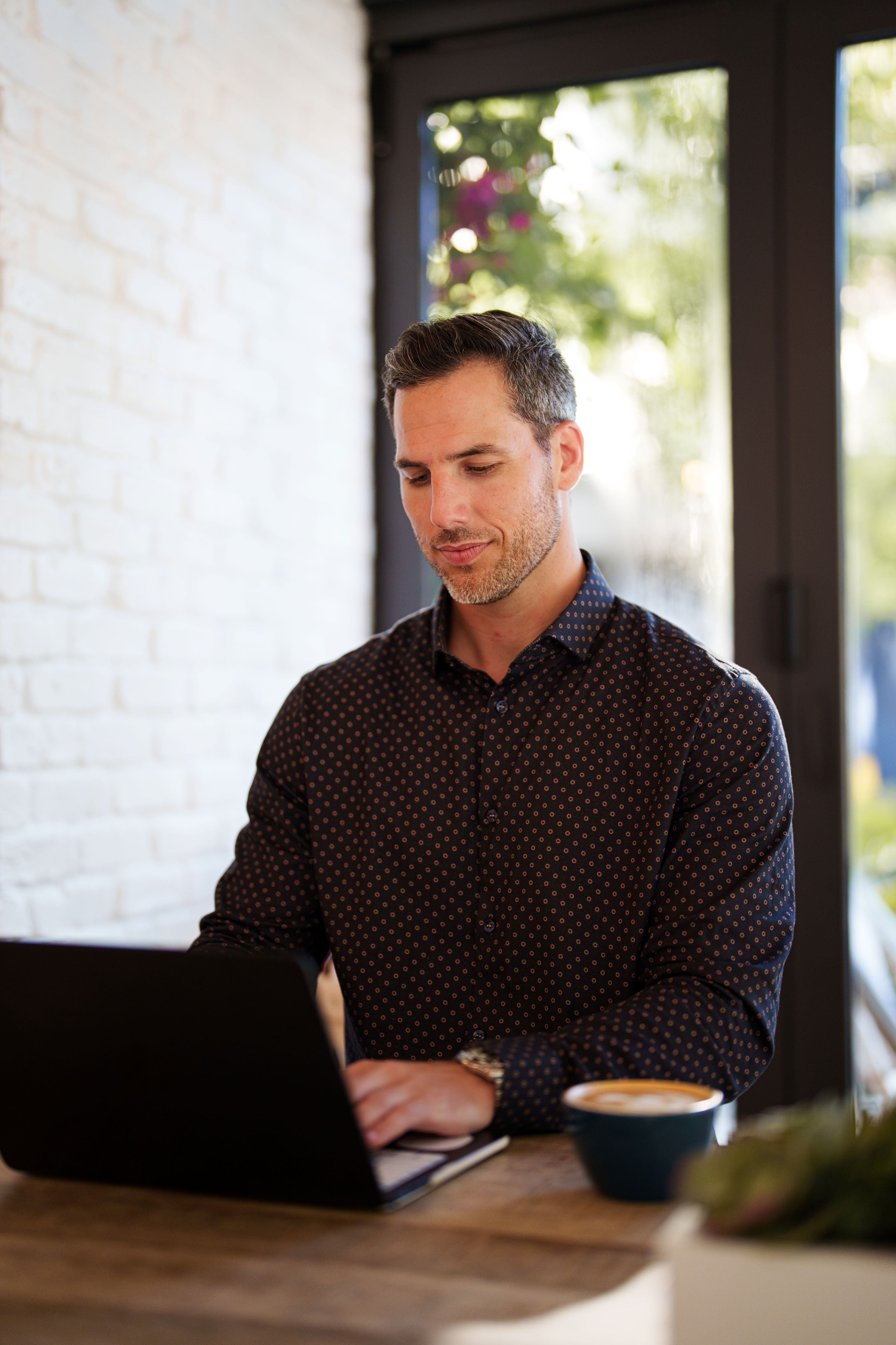 NOVA - Navy Polka Dot Long Sleeve Shirt