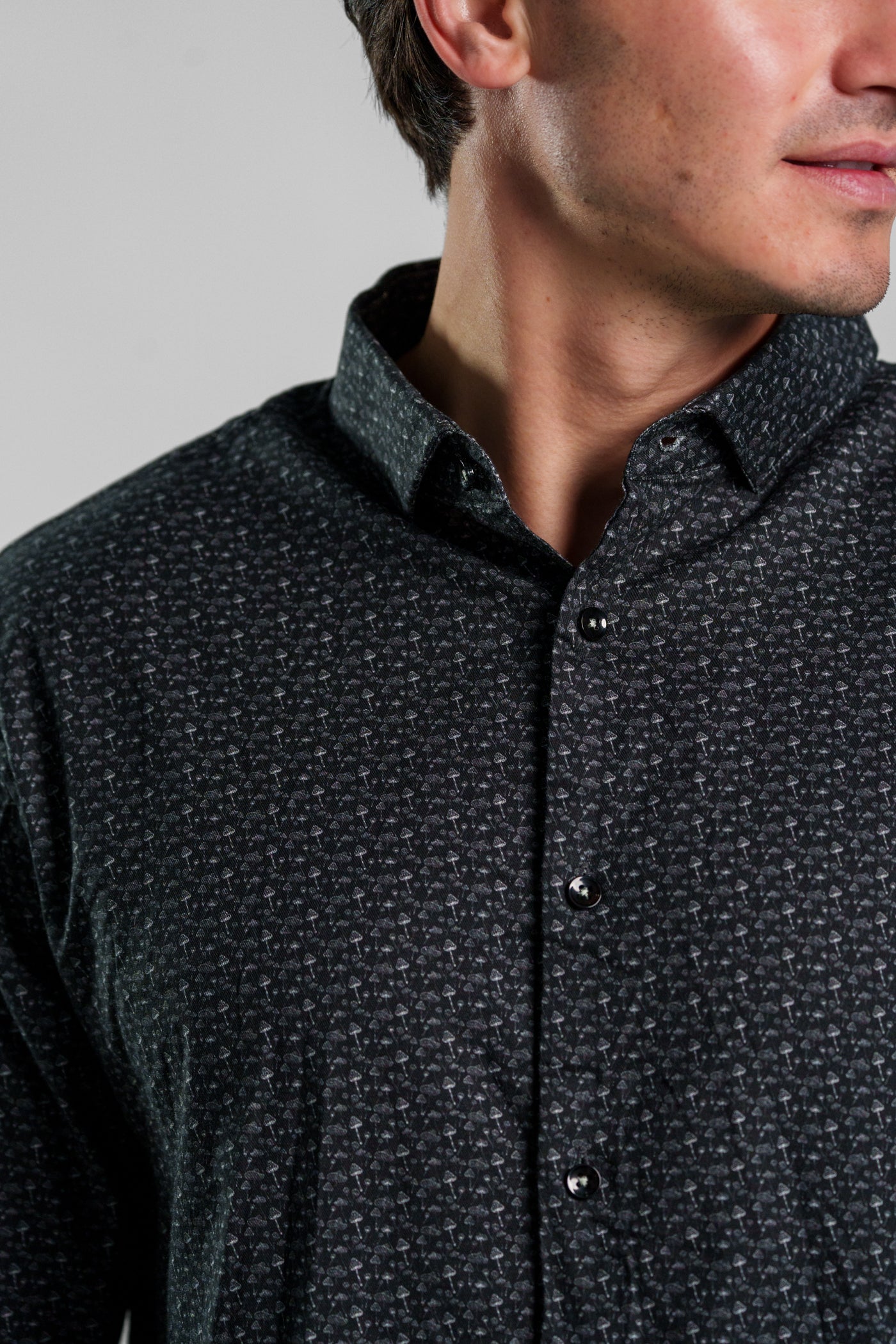 NOVA - Black Mushrooms Long Sleeve Shirt