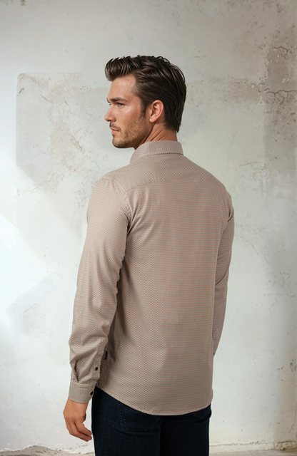 NOVA - Medium Orange Micro Weave Shirt