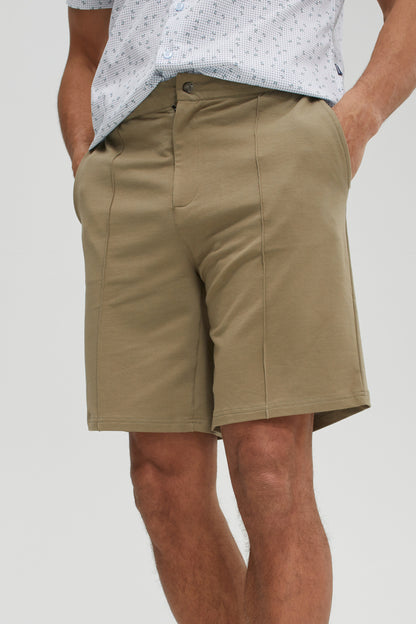 Olive Fleece Knit Shorts