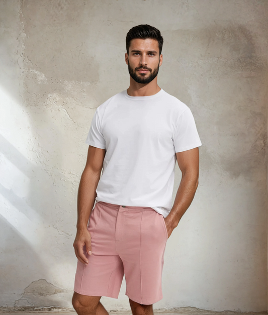 Dusty Rose Fleece Knit Shorts