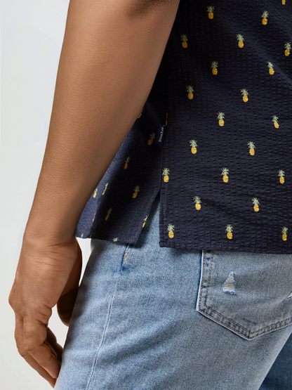 BOARDWALK - Seersucker Pineapple Print Shirt