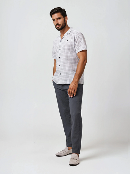 BOARDWALK - Seersucker White Check Shirt