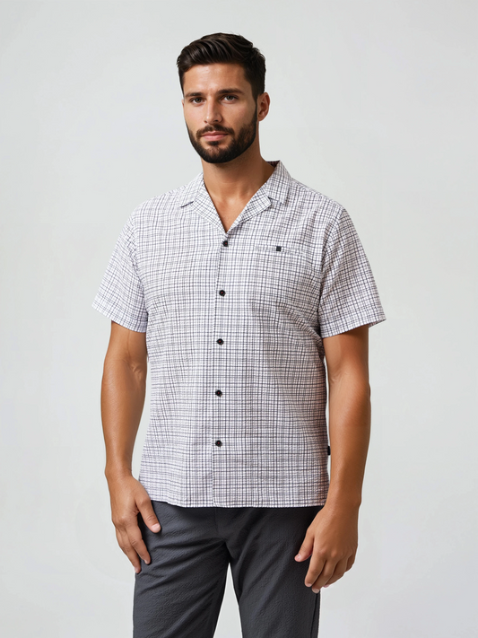 BOARDWALK - Seersucker White Check Shirt