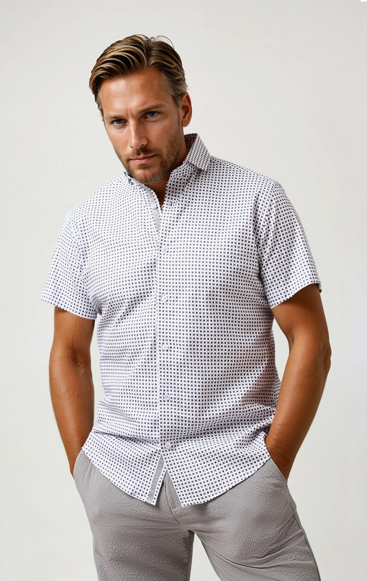 NOVA - Dark Grey Piazza Print