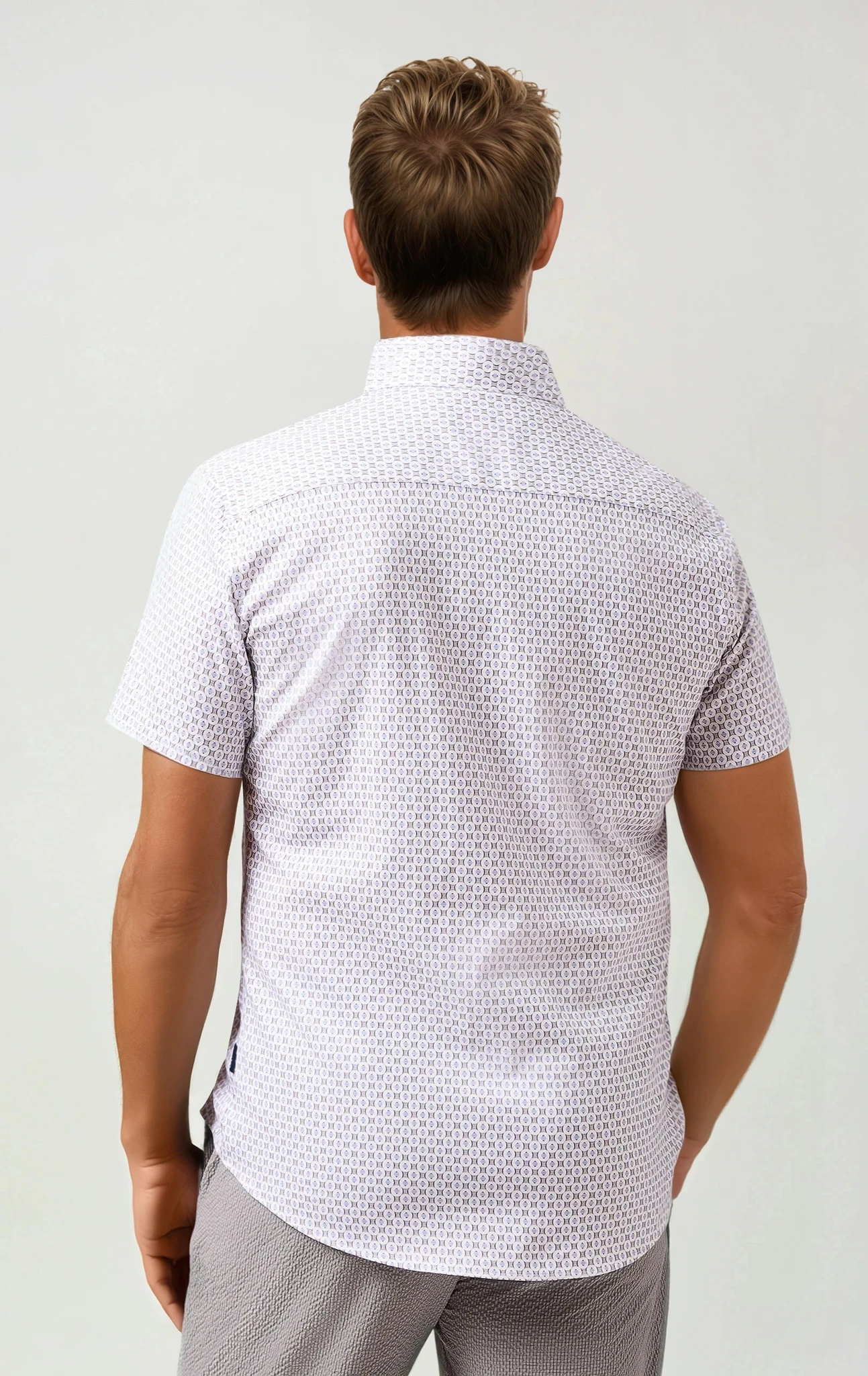 NOVA - Light Blue Piazza Print Shirt
