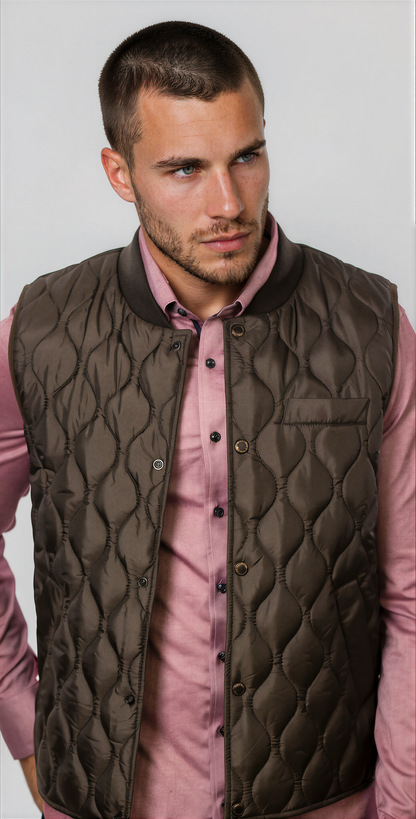 Olive Quilted Puffer Vest