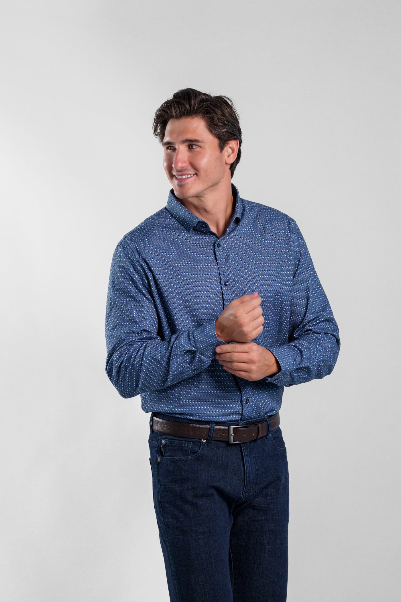 NOVA - Dusk Blue Rectangular Long Sleeve Shirt