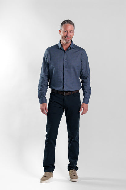NOVA - Dark Blue Geo Long Sleeve Shirt