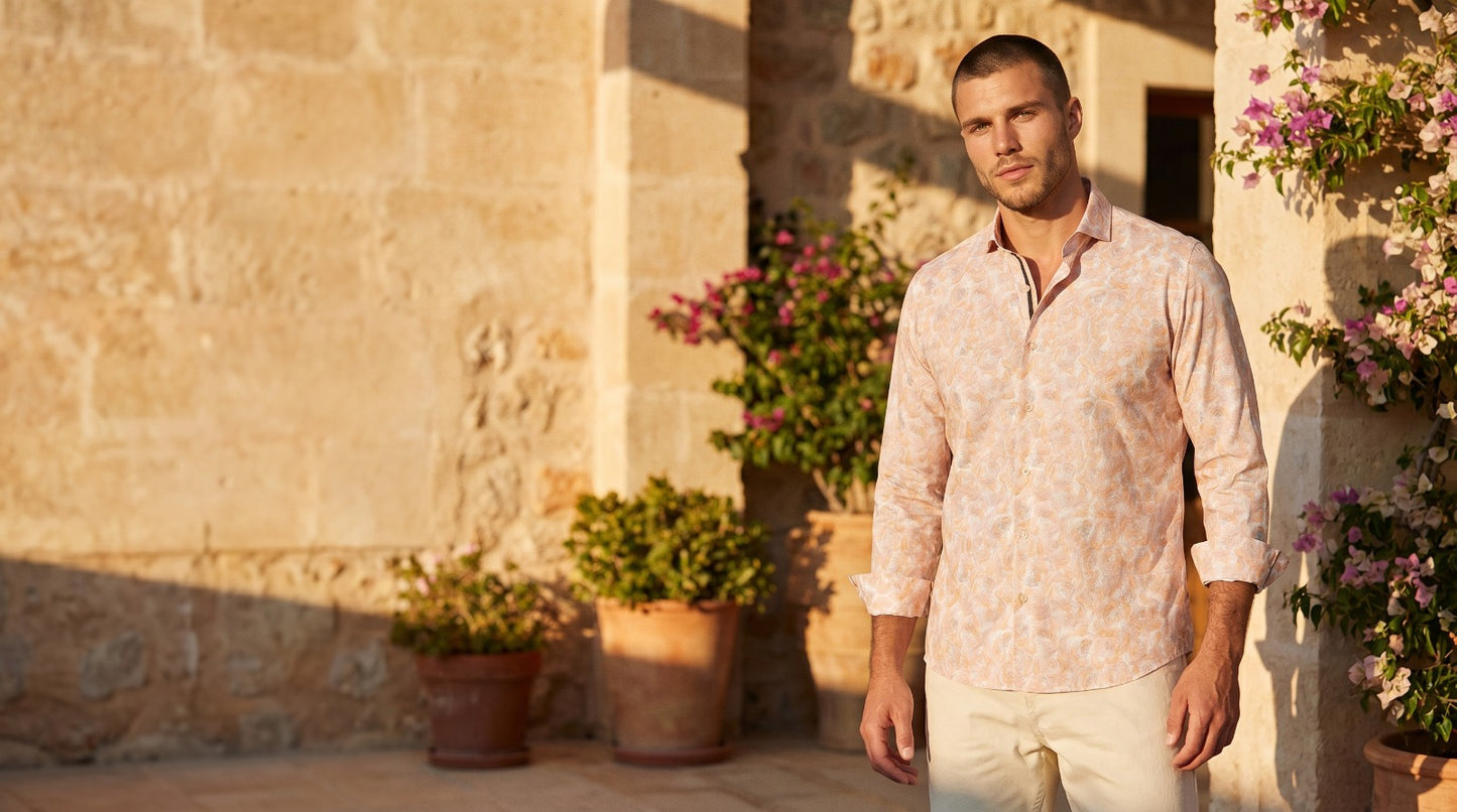 Copper Watercolor Short Sleeve Shirt