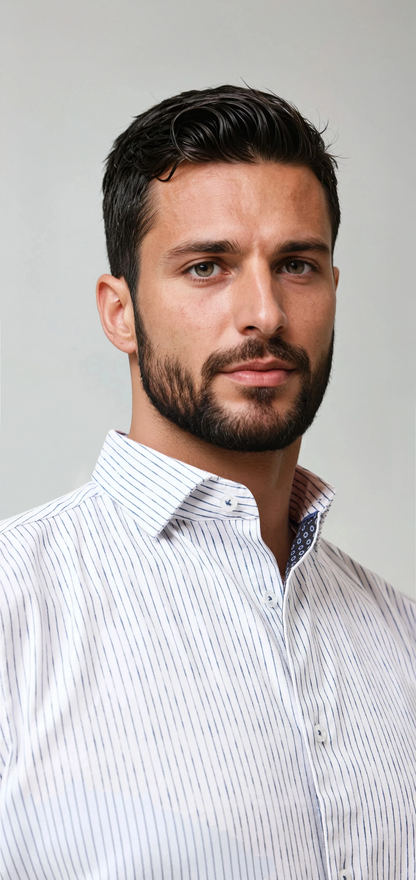 NOVA - White Striped Stretch Shirt