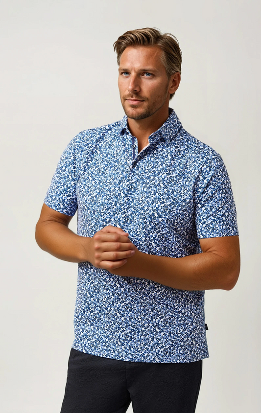 APEX - Blue Spring Bloom Stretch Polo