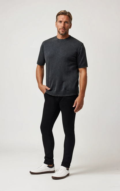 SEAMIST - Black Washed Knit Tee