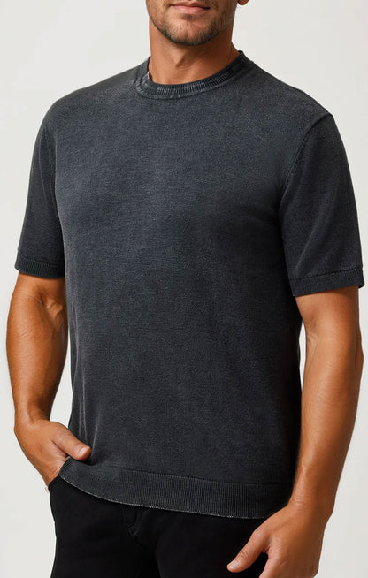 SEAMIST - Black Washed Knit Tee