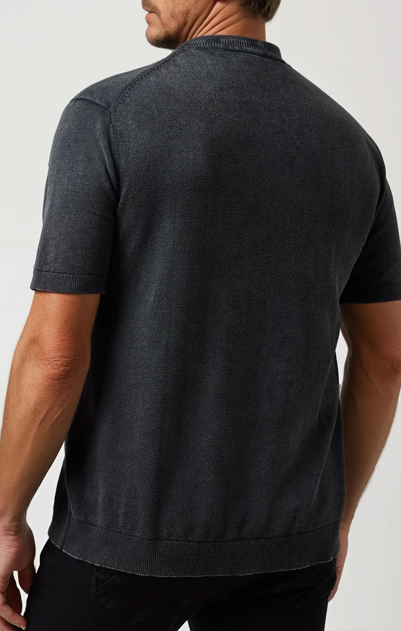 SEAMIST - Black Washed Knit Tee