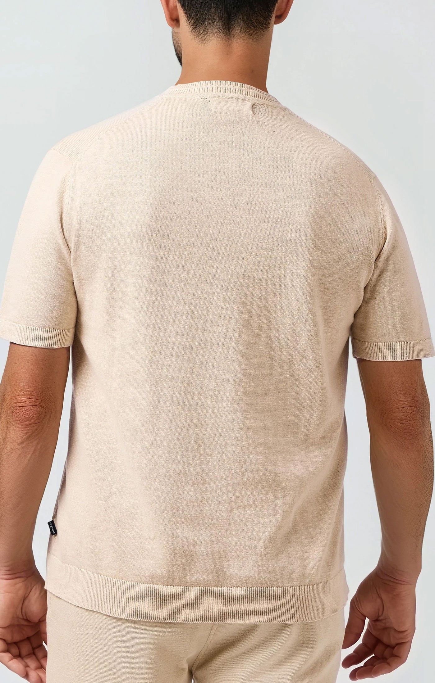 SEAMIST - Medium Beige Washed Knit Tee