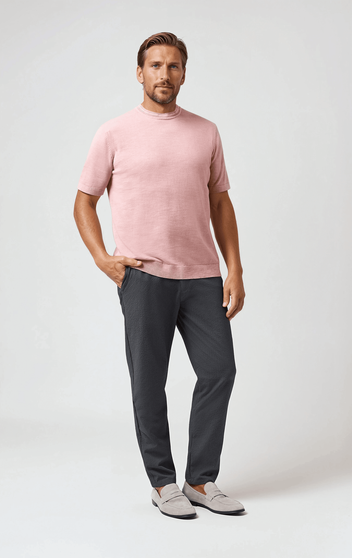 SEAMIST - Medium Pink Washed Knit Tee