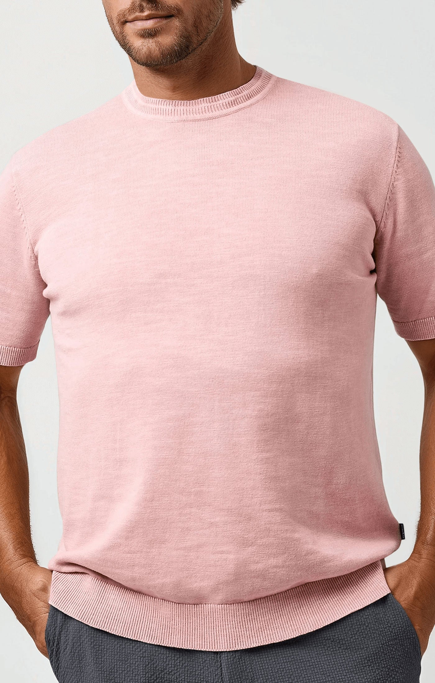 SEAMIST - Medium Pink Washed Knit Tee