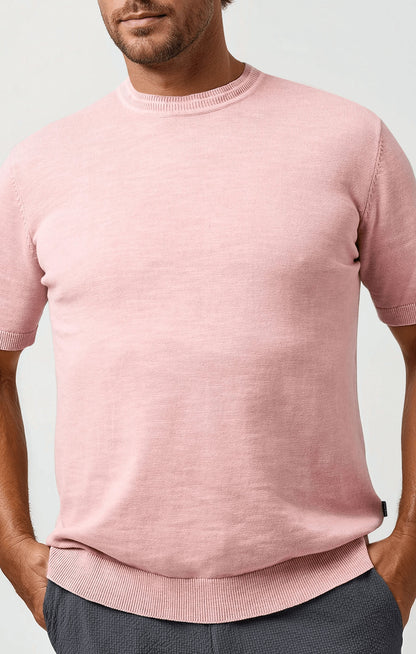SEAMIST - Medium Pink Washed Knit Tee