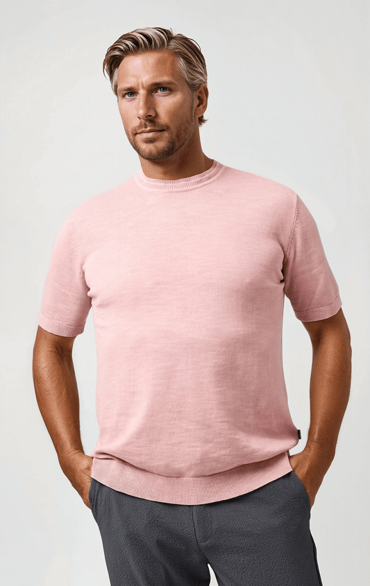 SEAMIST - Medium Pink Washed Knit Tee