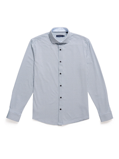 APEX - Dark Navy Smart Micro Geo Shirt