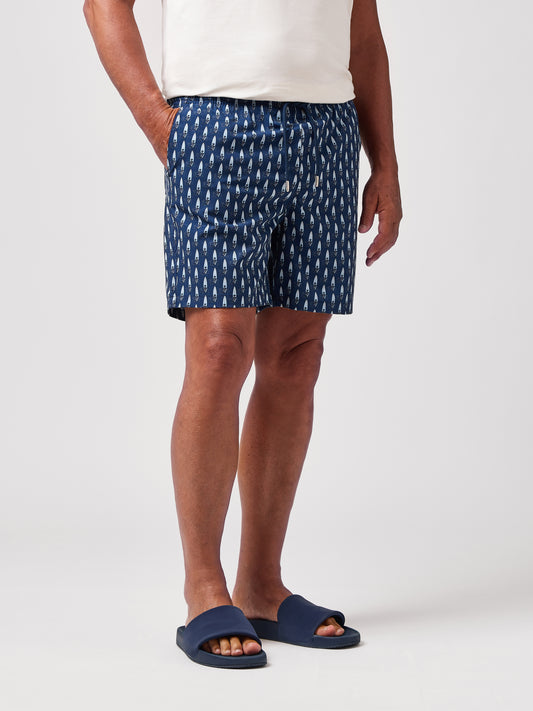 HELIOS - Navy Surf Skull Swim Shorts