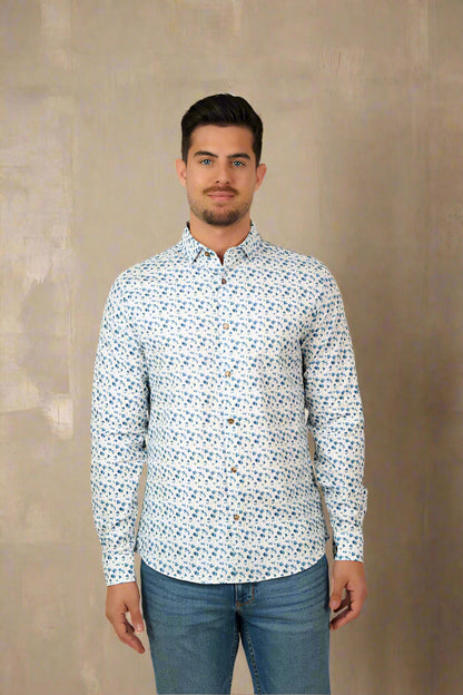NOVA - White Snowbrush Printed Shirt