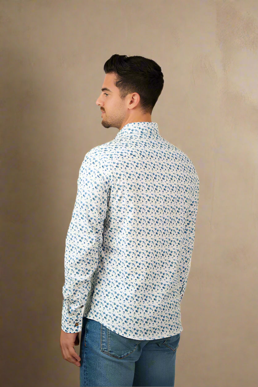 NOVA - White Snowbrush Printed Shirt