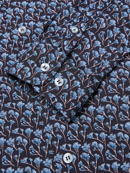 NOVA - Dark Navy Snowbrush Printed Shirt