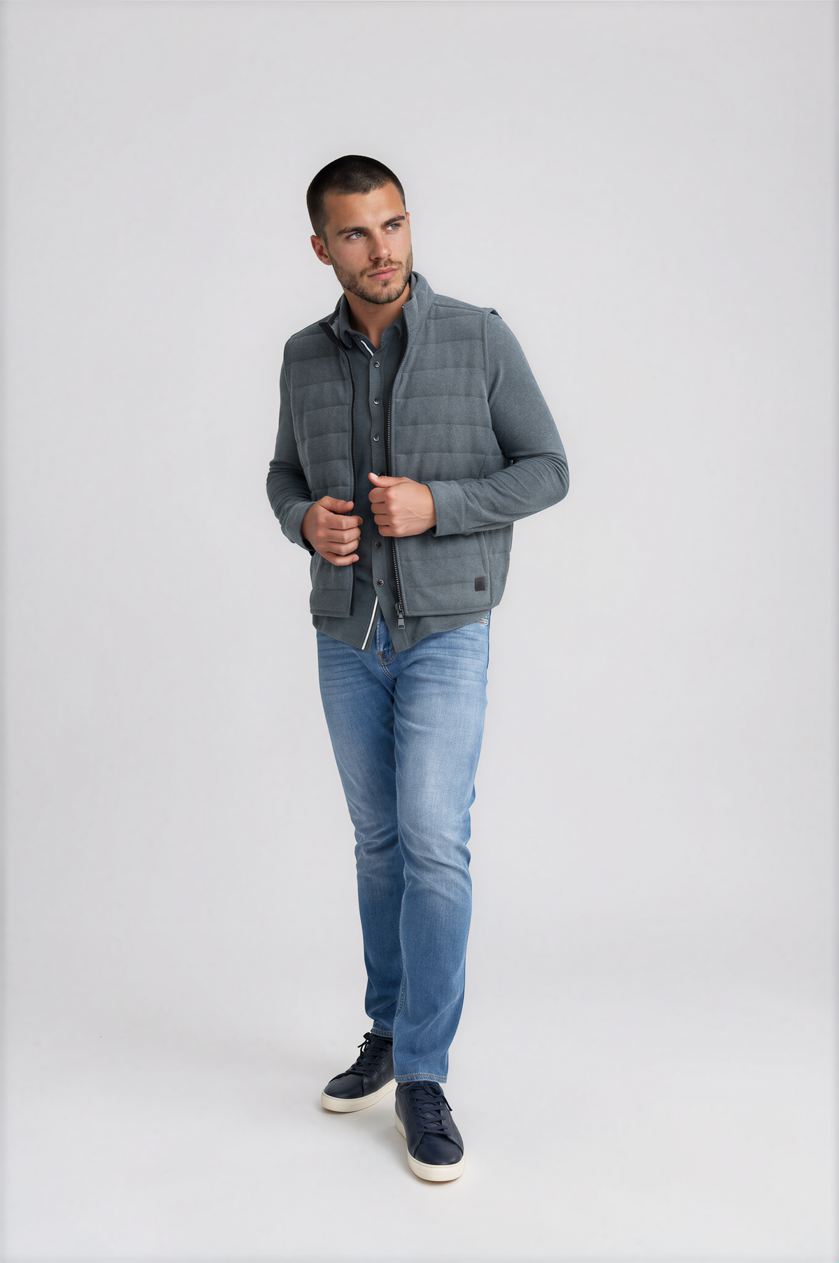 Charcoal Series Fleece Puffer Vest