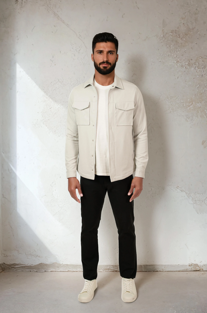 STUDIO - Light Grey Stretch Twill Jacket