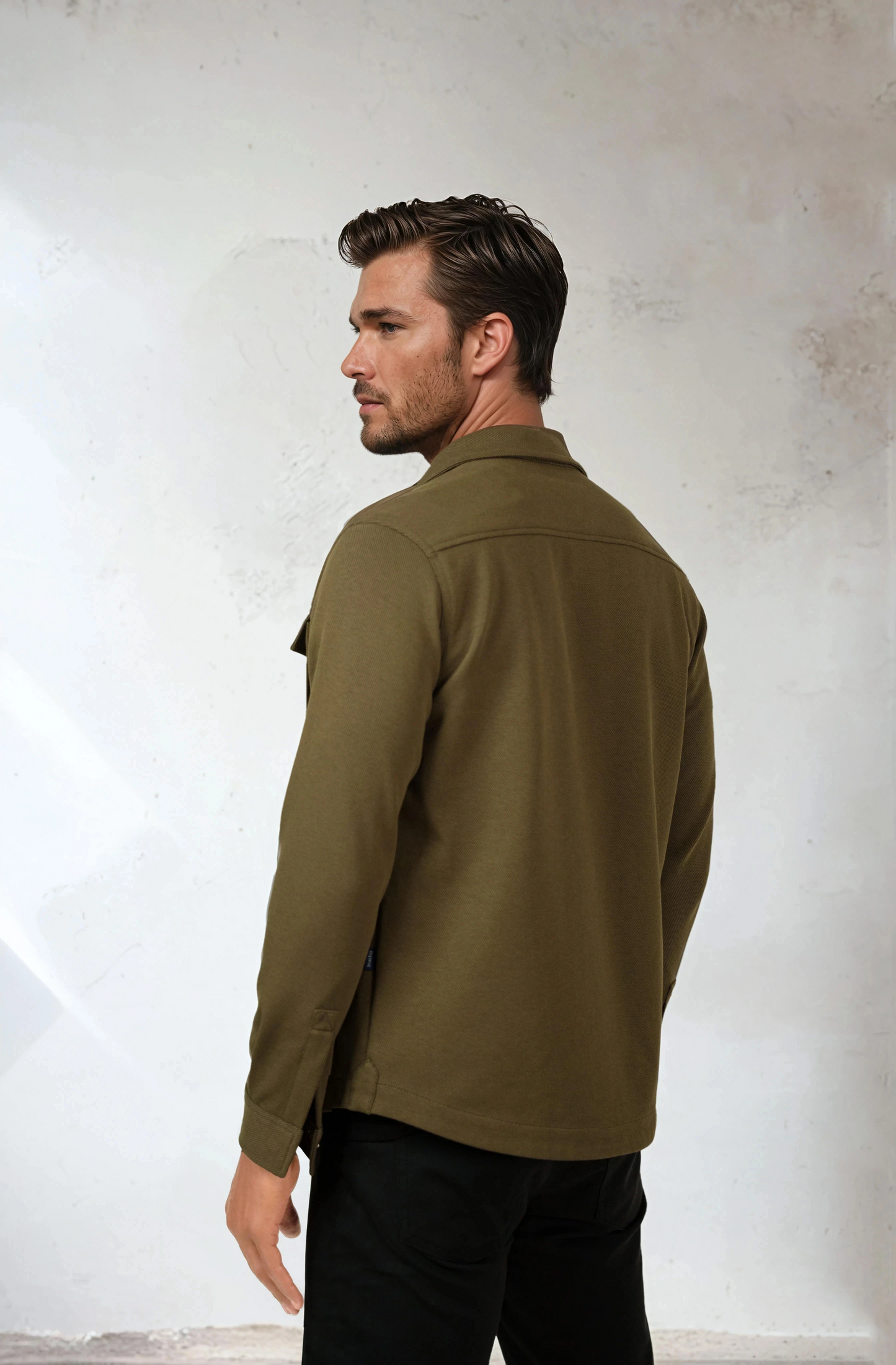 STUDIO - Dark Green Stretch Twill Jacket
