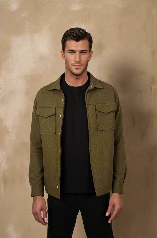 STUDIO - Dark Green Stretch Twill Jacket