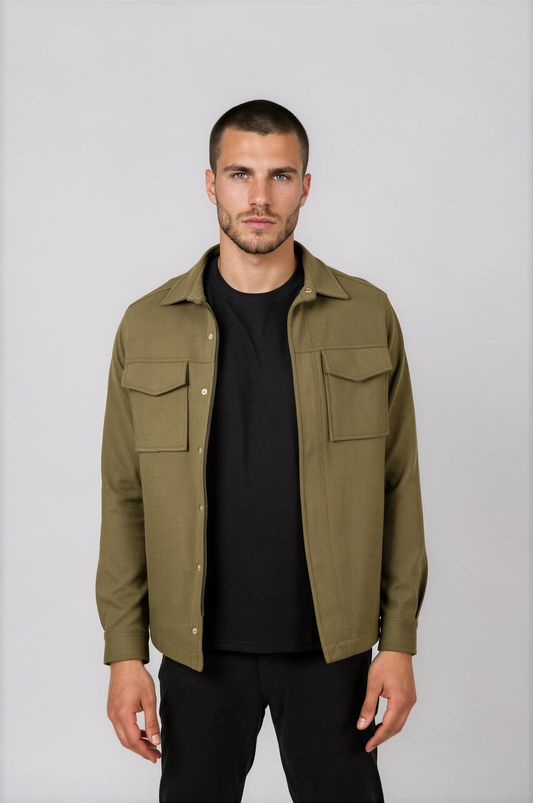 STUDIO - Dark Green Stretch Twill Jacket