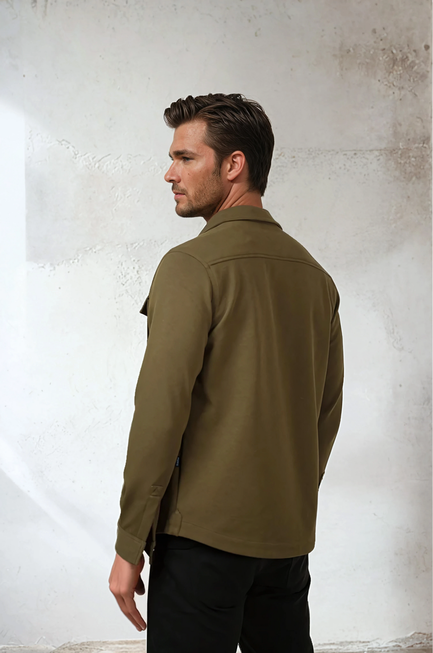 STUDIO - Dark Green Stretch Twill Jacket