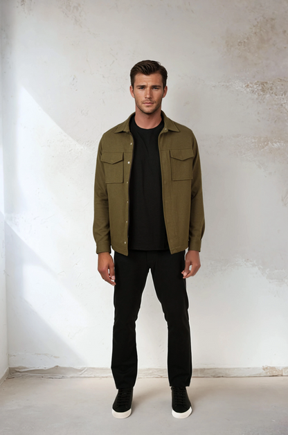STUDIO - Dark Green Stretch Twill Jacket